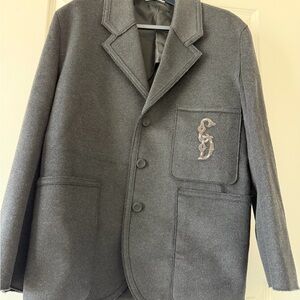 Dior Men's Gray Blazer with Embroidered Pocket $4500 retail
